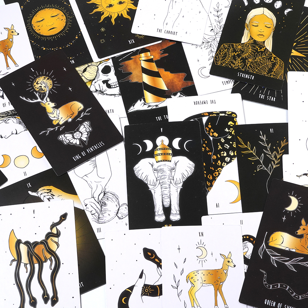 Bộ Bài New Moon Tarot 78 Lá Bài 7x12 Cm Tặng Đá Thanh Tẩy