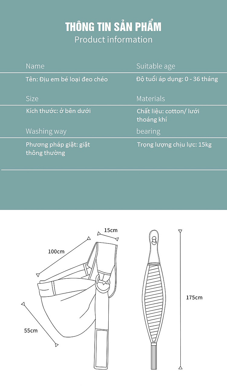 Địu Em Bé Tila-Tila Cao Cấp Loại Đeo Chéo - Thương Hiệu Chính Hãng Đến Từ Đức, Đa Năng Với 5 Cách Sử Dụng, Thoải Mái Cho Cả Mẹ Và Bé, Dành Cho Bé Dưới 36 Tháng Tuổi