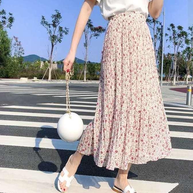Chân váy hoa nhí 2 LỚP hàng Quảng Châu loại đẹp, DÀY DẶN nhiều màu, chân váy dáng dài CV122