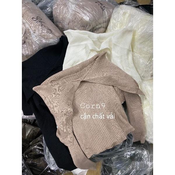 Áo len nữ dài tay trễ vai, thiết kế nữ tính, gợi cảm