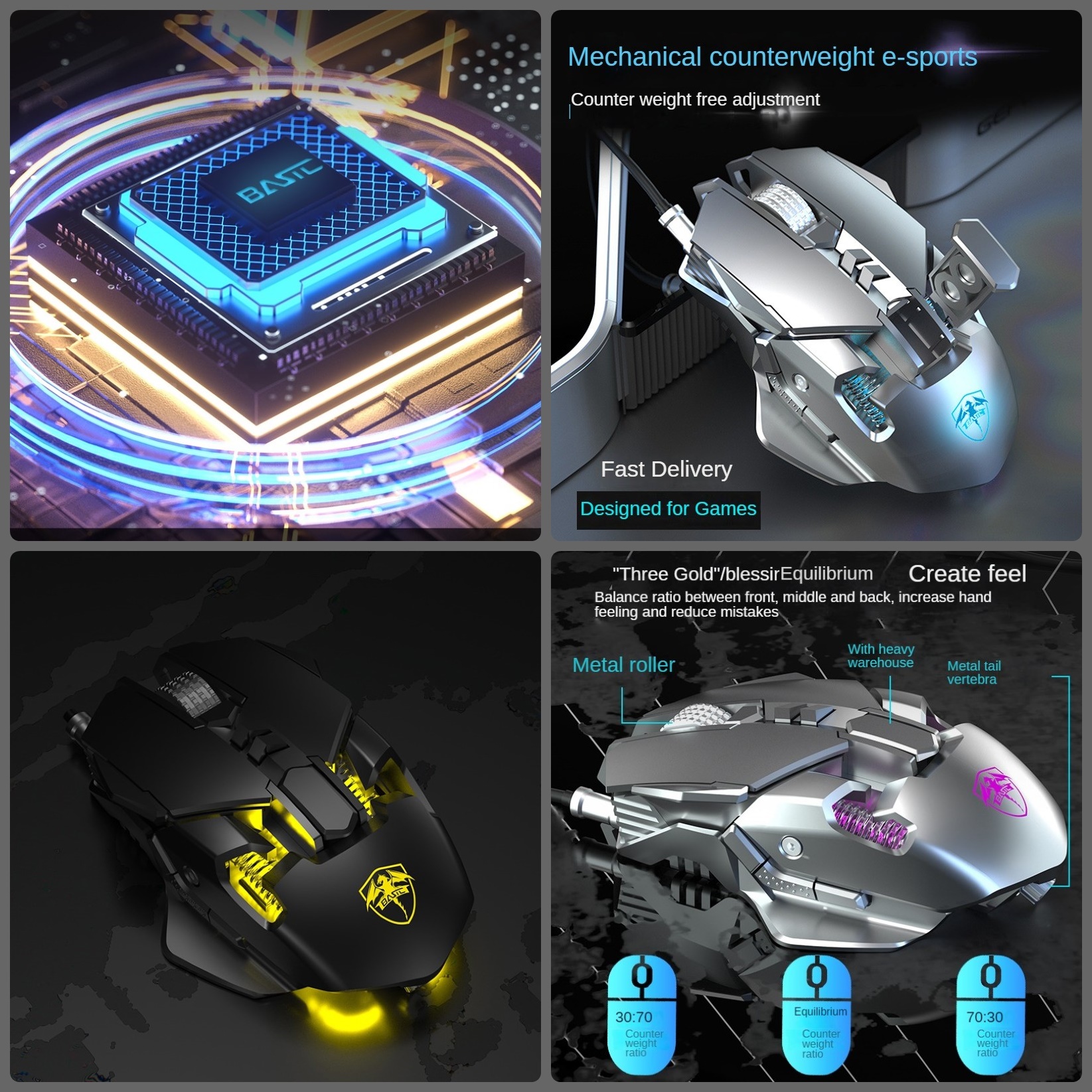 Chuột cơ gaming led RGB 6400DPI - J800 mechanical Gaming mouse