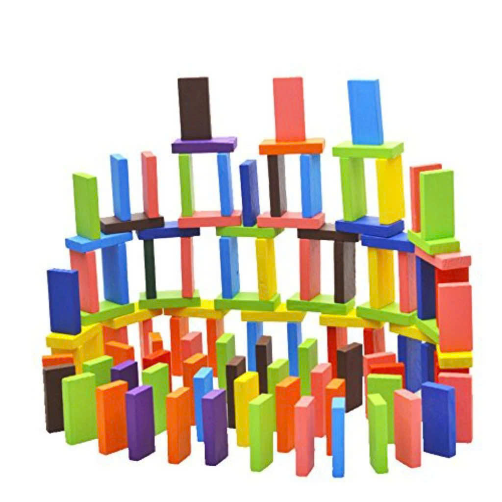 100 Quân Domino Xếp Hình Tập Nhận Biết MÀU SẮC Kích Thích TƯ DUY SÁNG TẠO Đồ Chơi Bằng Gỗ Tự Nhiên - Hàng Chính Hãng ĐỒ CHƠI TRÍ TUỆ