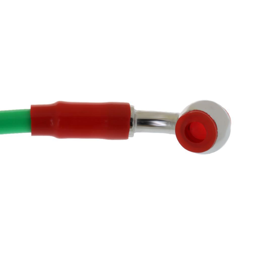 Motorcycle Brake Lines , Universal Motorcycle Brake Hydraulic Oil Hose Line with Stainless Steel Banjo Ends 17.7 inch - Green