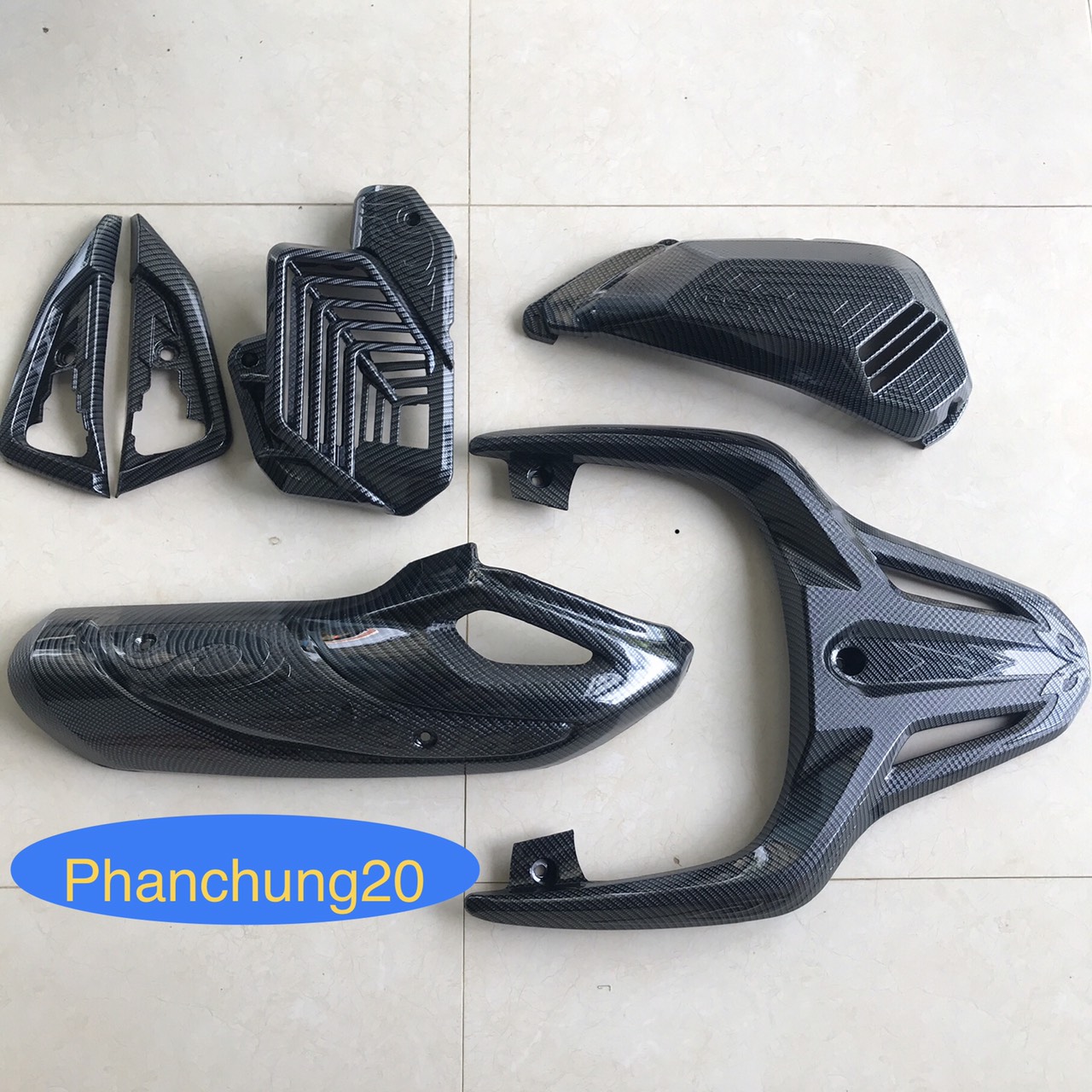 COMBO BỘ ỐP PHỤ KIỆN TRANG TRÍ DÙNG CHO ĐỜI XE SH 2020 2021 2022 2023 2024 - 125i 150i 160i CACBON