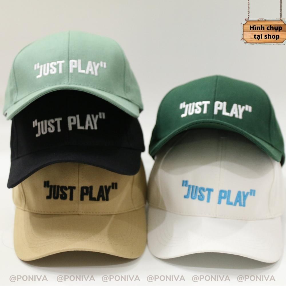 Mũ Lưỡi Trai ️ Nón Kết Thêu Chữ "JUST PLAY" Cực Hot Chất Kaki Cao Cấp Form Unisex Mẫu Hot Trend 2022