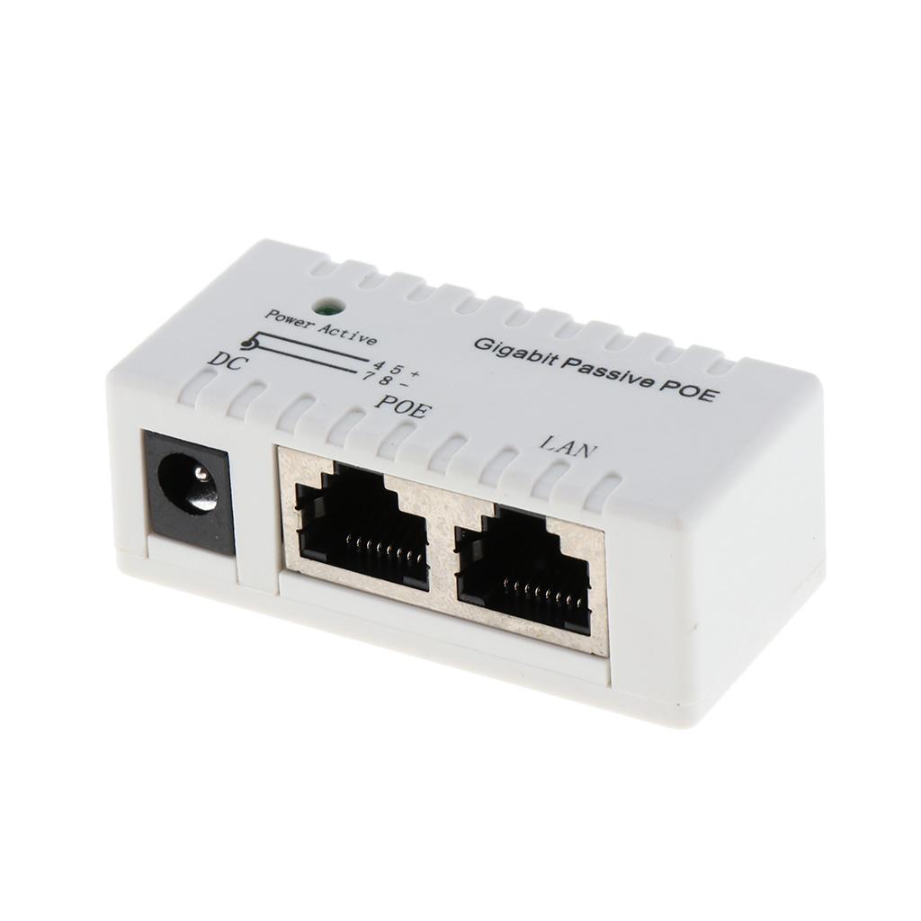 2x 12V-52V Gigabit PoE Injector Power Supply Ethernet Adapter 2.1mm x 5.5mm