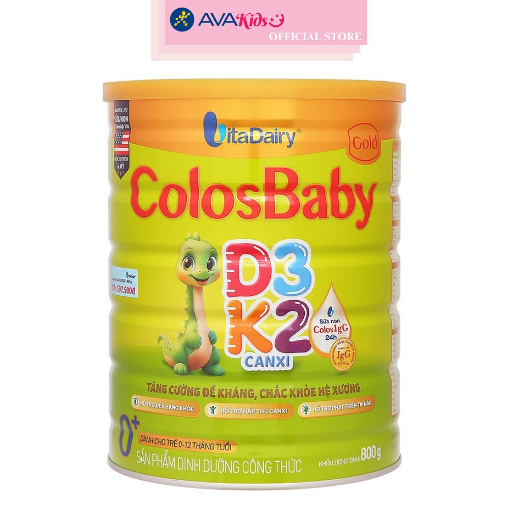 Sữa bột ColosBaby Gold D3K2 0+ (sữa non) 800g (0 - 12 tháng)