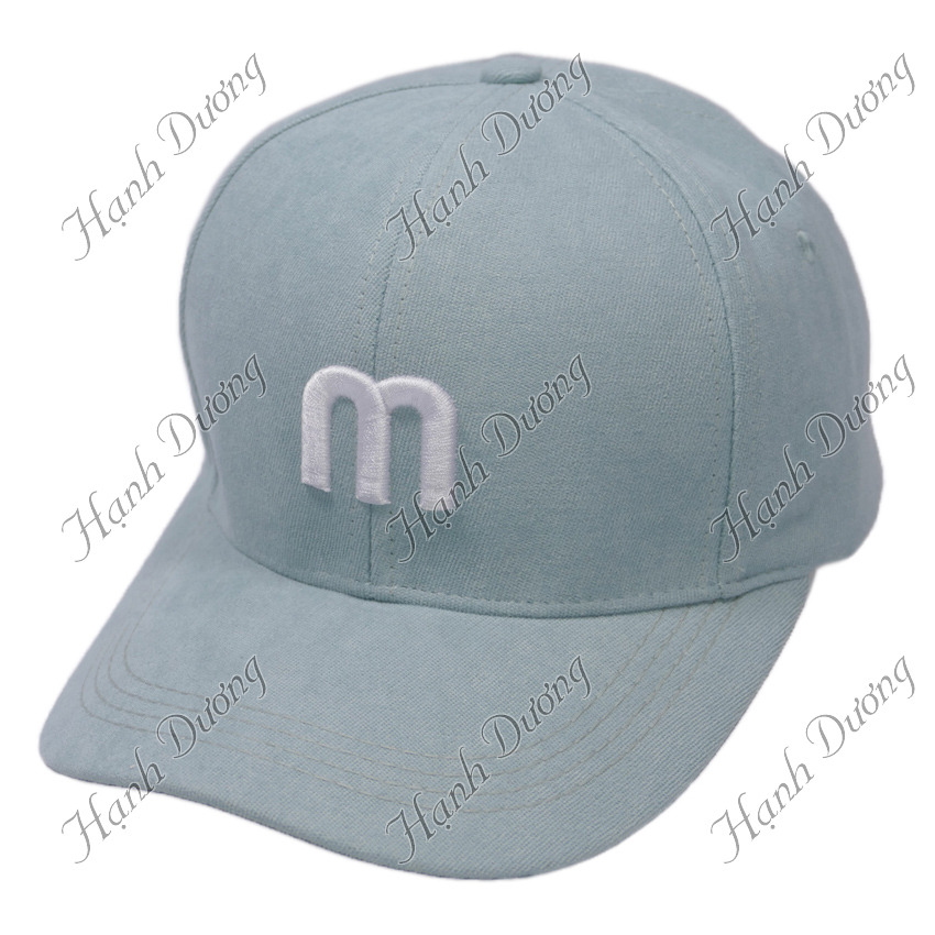 Mũ lưỡi trai M nón kết nhung thêu chữ M phong cách UIzzang form unisex nam nữ thời trang