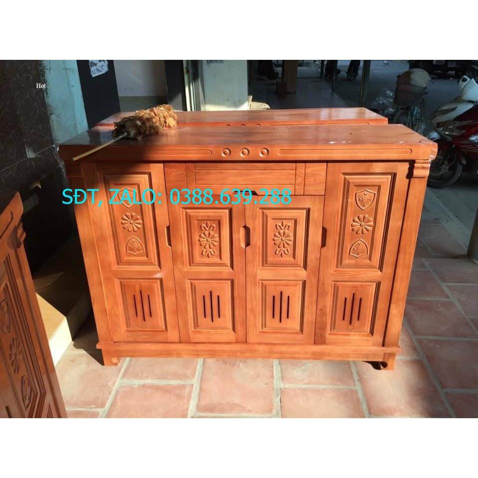 Tủ giày 4 cánh gỗ xoan đào