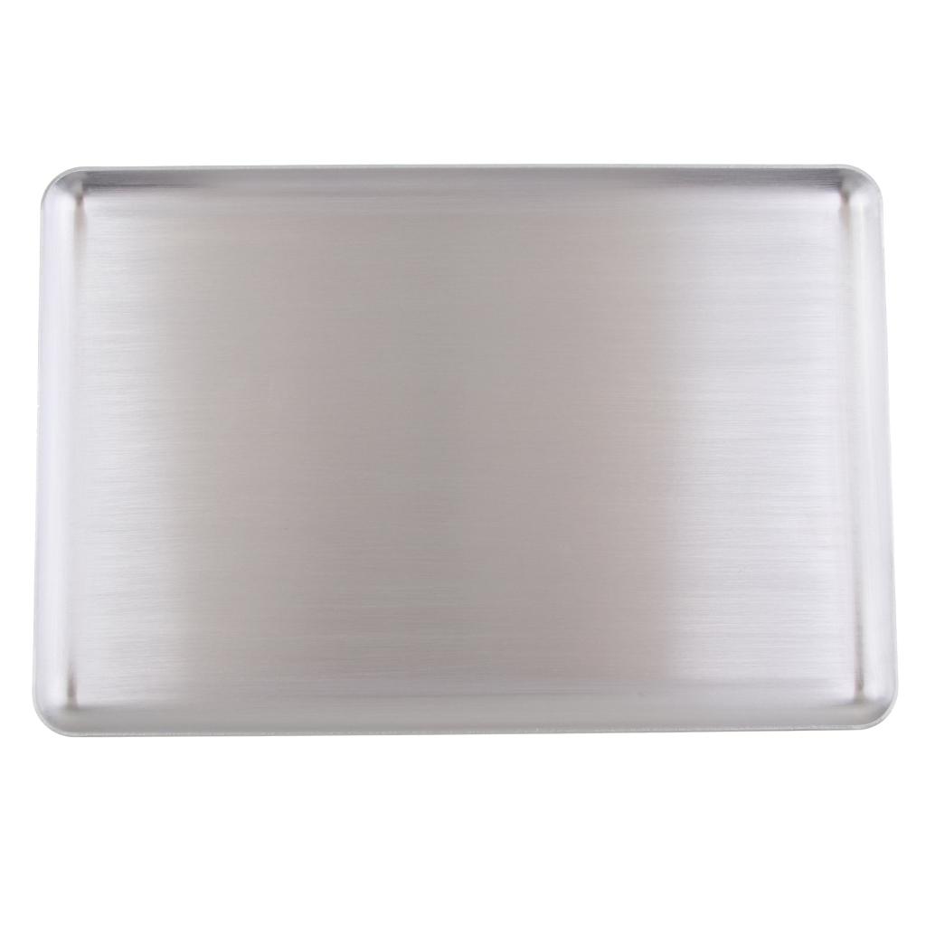 Aluminum Rectangular Serving Platter Breakfast Tray for Food Coffee Tea S