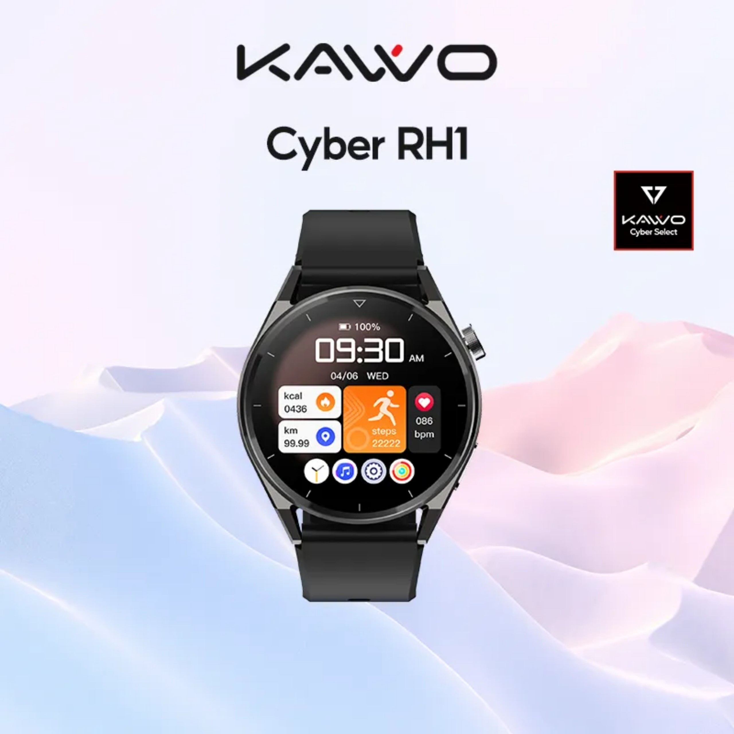 Đồng hồ thể thao thông minh KAVVO Cyber RH1 | Bluetooth 5.0 | TFT HD 1.39 inch - Hàng chính hãng - Bảo hành 12 tháng