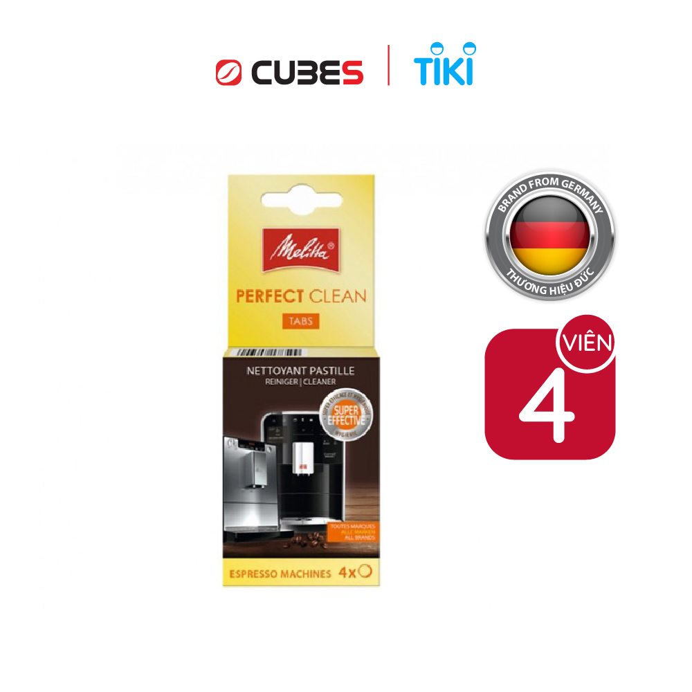 Viên rửa vệ sinh máy pha cà phê Melitta Perfect Cleaner Tabs espresso machine- Hàng nhập khẩu từ Đức