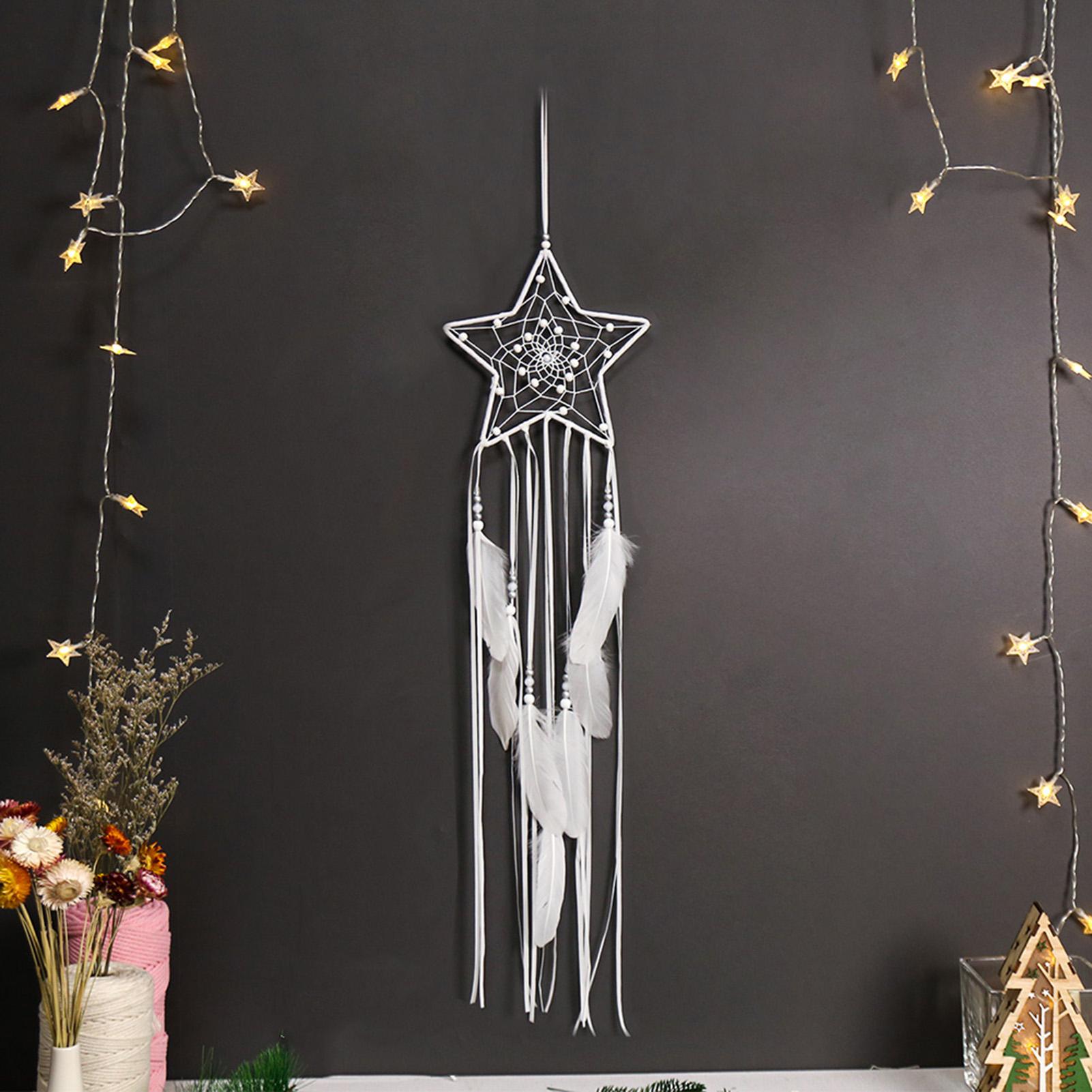 Dream Catcher handmade hình dáng ngôi sao làm từ vải dệt để trang trí trên tường