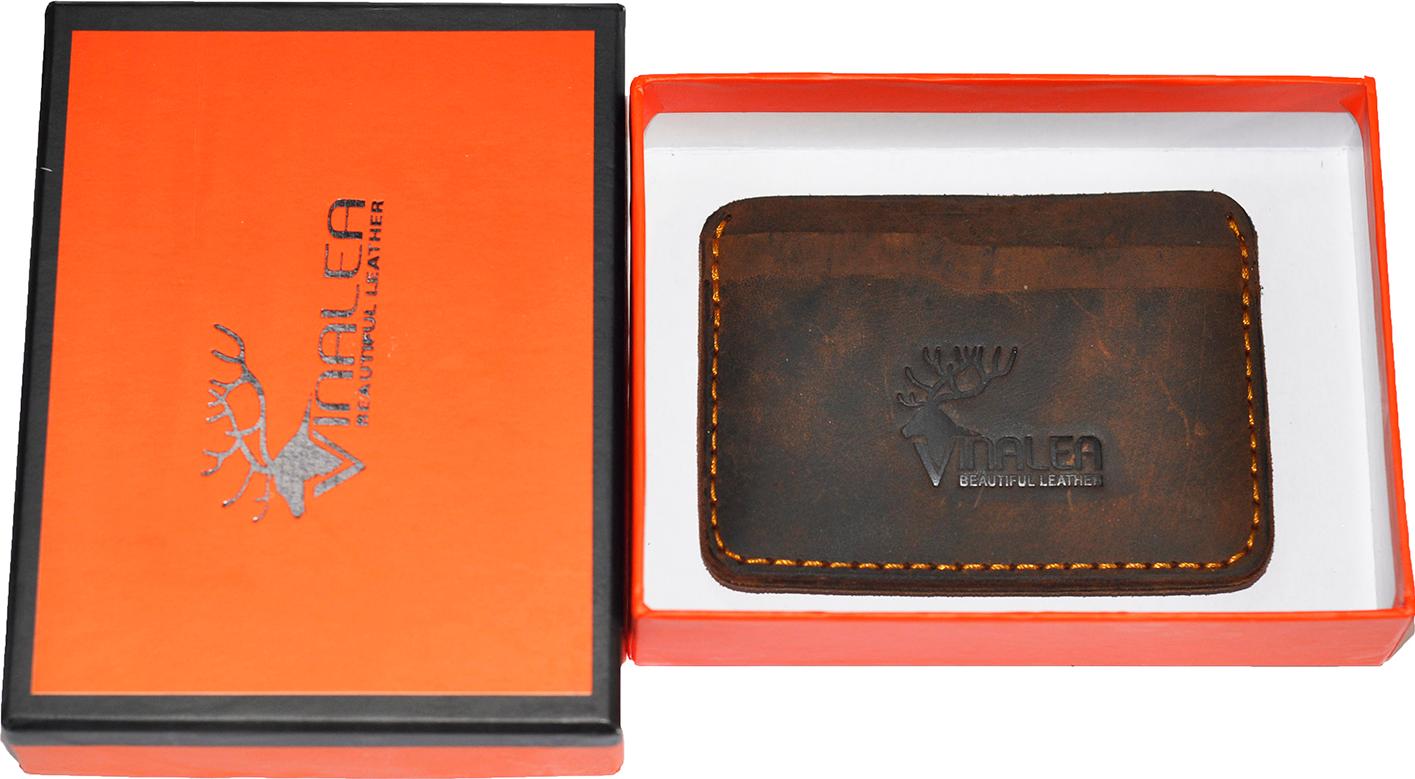 Ví da bò đựng Name Card Vinalea NCA0001F - Nâu đỏ