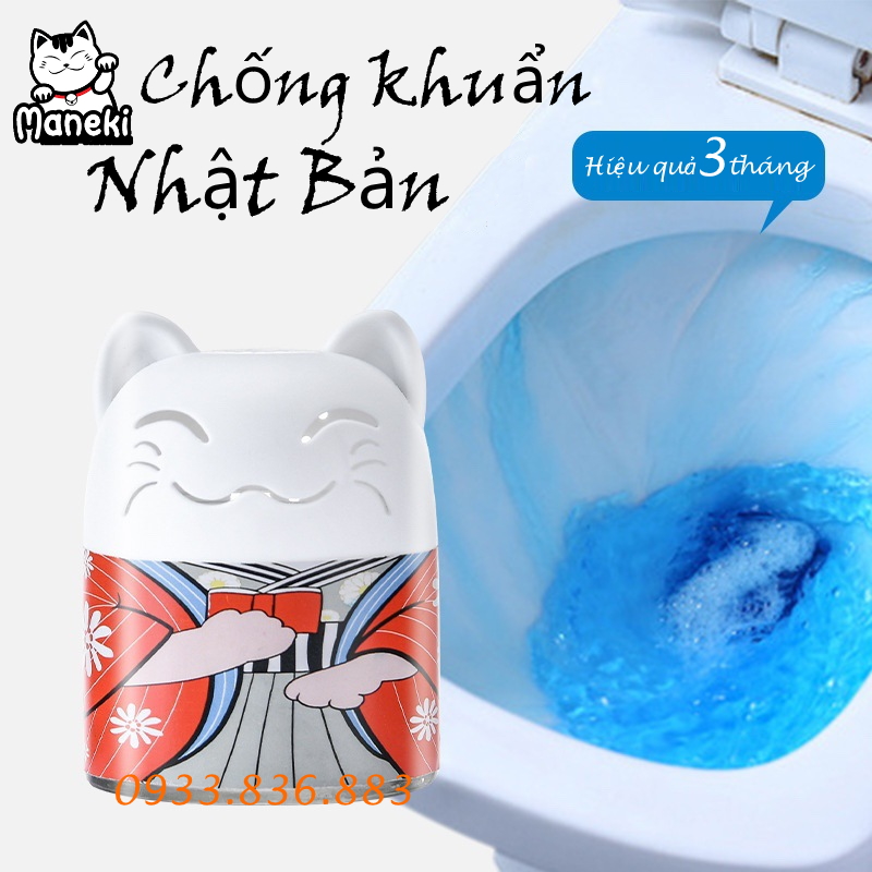 MÈO THẢ BỒN CẦU NHẬT BẢN. Model: MANEKI01. Công nghệ diệt khuẩn, khử mùi Nano tới từ Nhật Bản. Thời gian sử dụng 3 tháng