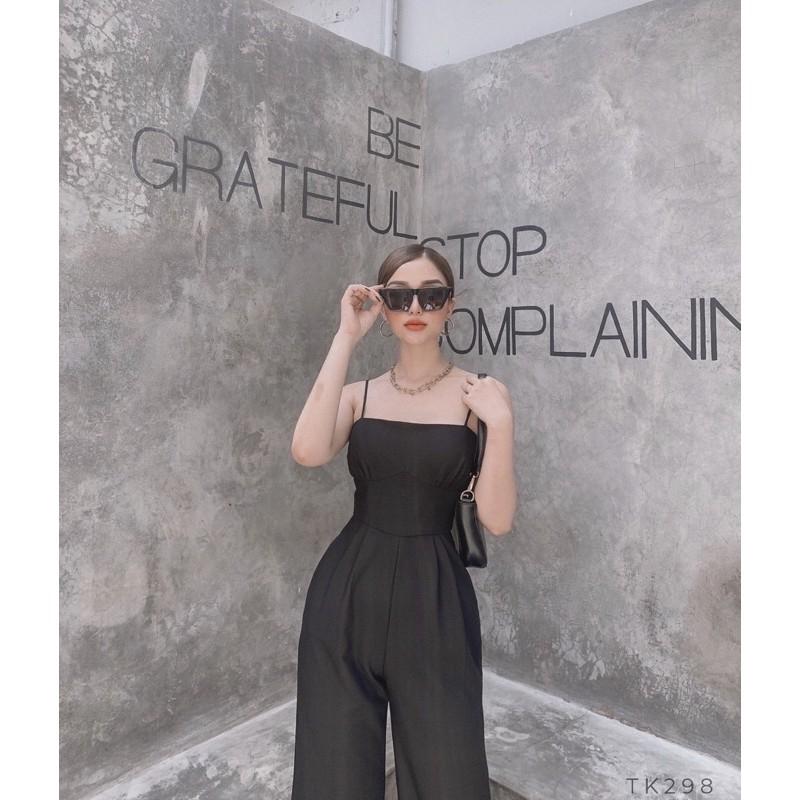 JUMPSUIT THIẾT KẾ 2 dây dáng quần culottes hack dáng sang chảnh