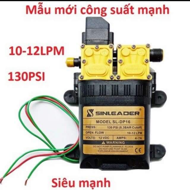 Máy bơm nước đôi mini 12v phun sương, rửa xe, tăng áp