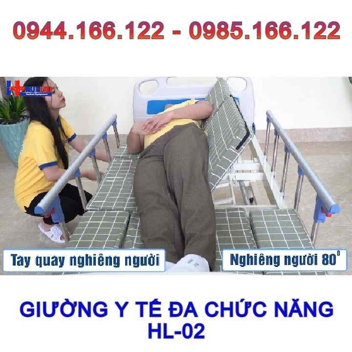 Giường bệnh y tế cao cấp đa chức năng - Chức năng nâng hạ đầu - Nâng hạ chân - Nghiêng trái phải - Bô vệ sinh chậu gội đầu tại giường