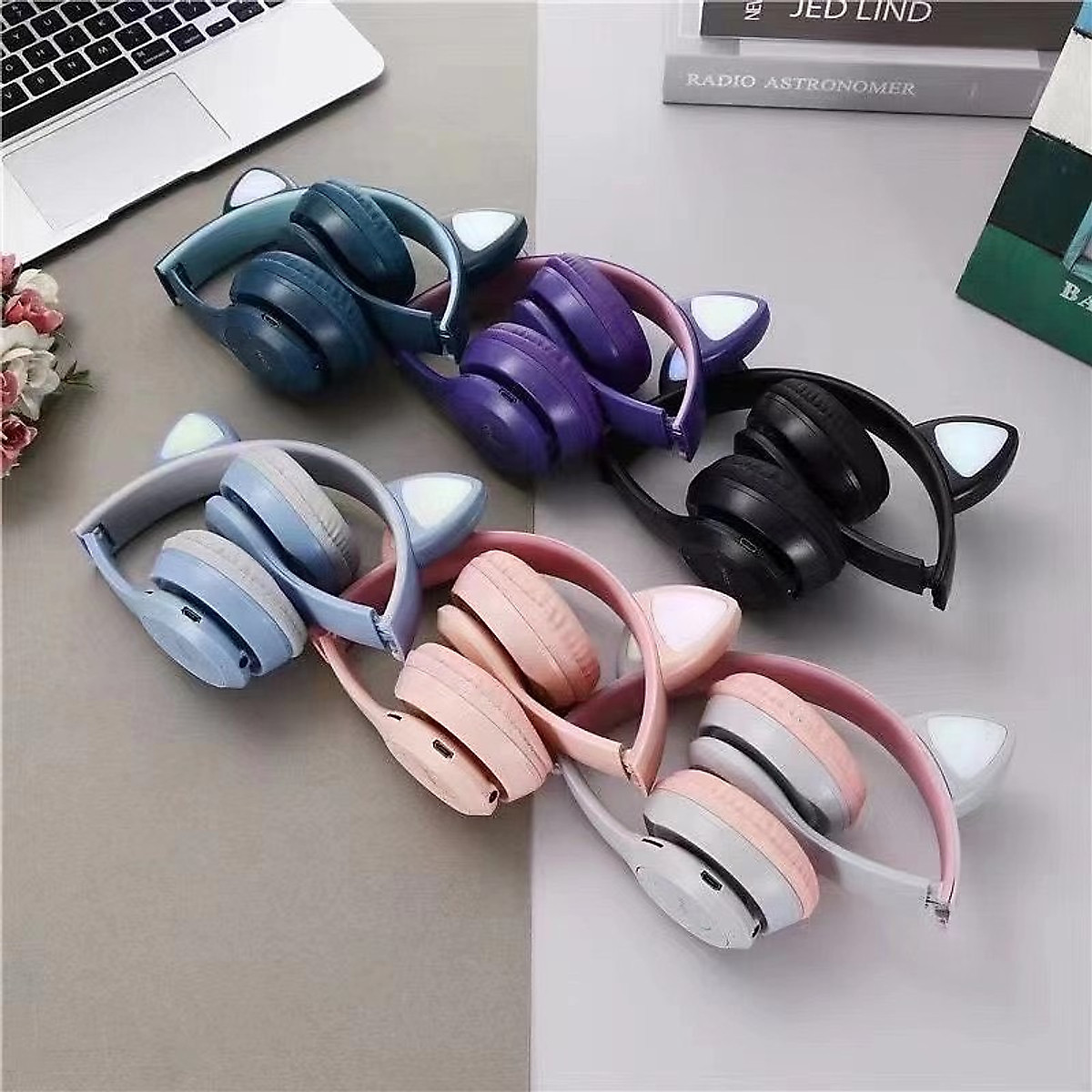 Tai Nghe Không Dây Bluetooth Chụp Tai Mèo Wireless HXZ Đèn LED Cao Cấp - DT075