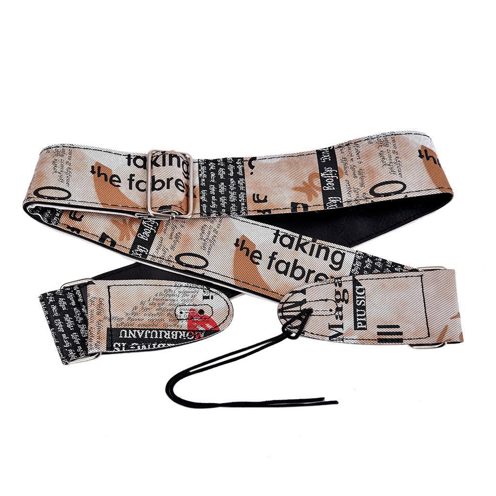 Adjustable guitar strap with leather ends for electric guitar