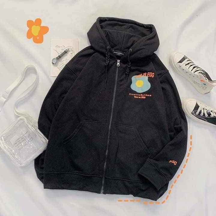 Áo Khoác Hoodie Nỉ Ngoại EGG 2 Màu