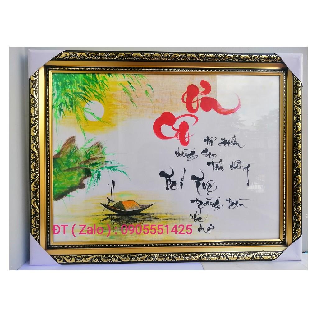 Khung tranh thư pháp vẽ tay: ƠN CÔ