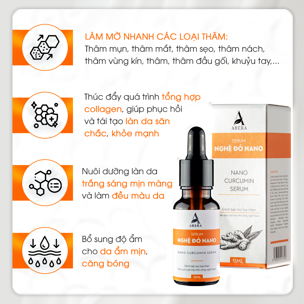 Serum Nghệ Đỏ Nano ABERA - Đánh bật mọi loại thâm