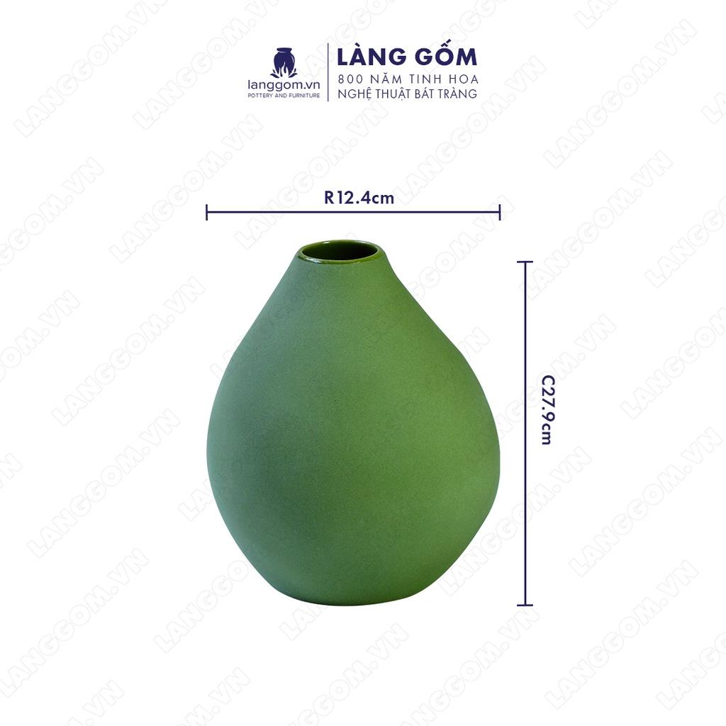 Bình hoa, lọ hoa Gốm sứ Bát Tràng cao cấp Men mát kiểu túm miệng dùng làm quà tặng, trang trí - Làng Gốm Bát Tràng
