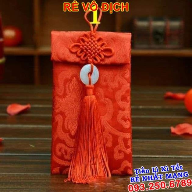 Bao lì xì cưới thổ cẩm / Bao Lì Xì Vải Gấm Nhiều Hoa Văn Cao cấp Ngày Tết,Cưới Hỏi, Nạp Tài. RỒNG DỌC NGỌC