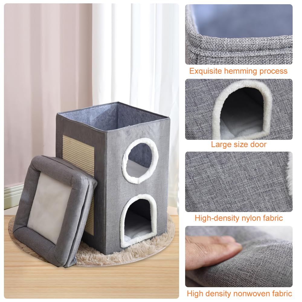 Nhà cho mèo 2 tầng Foldable Cat House 2-in-1 Large Cats