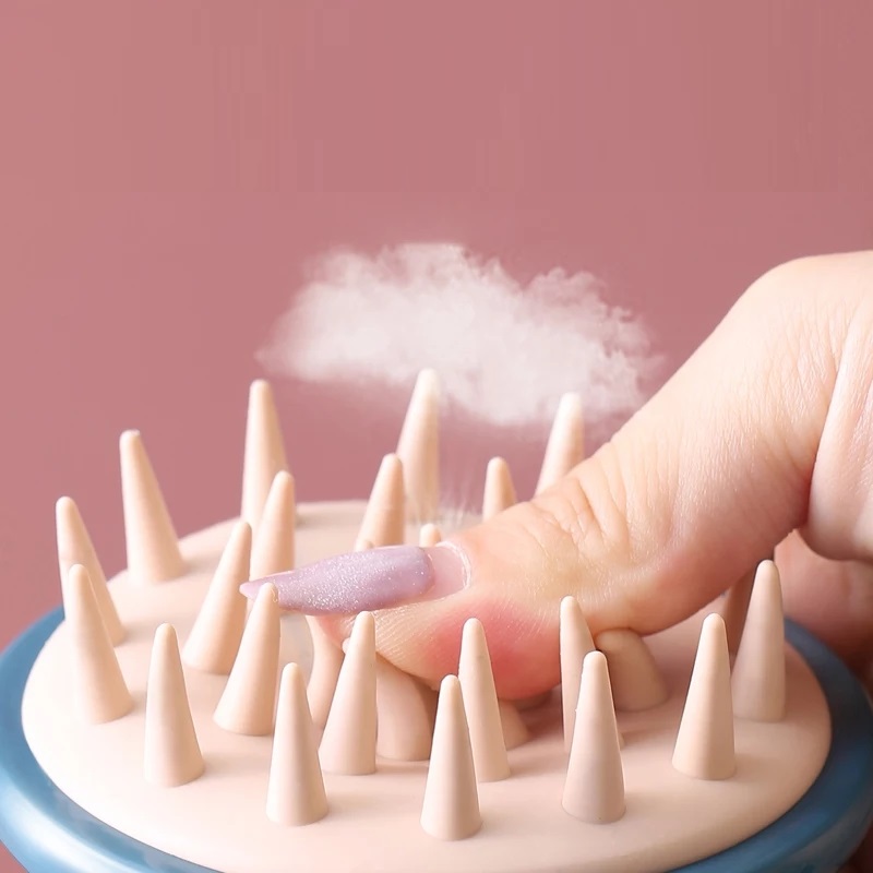 Lược Gội Đầu Massage Silicon - Massage da đầu - Giảm rụng tóc - Kích thích mọc tóc + Tặng kèm móc treo siêu dính