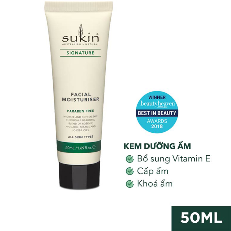 Bộ Đôi Thải Độc, Dưỡng Sáng Da Sukin Mặt Nạ Đất Sét Super Greens Detoxifying Facial Masque 100ml &amp; Kem Dưỡng Ẩm Signature Facial Moisturiser 50ml