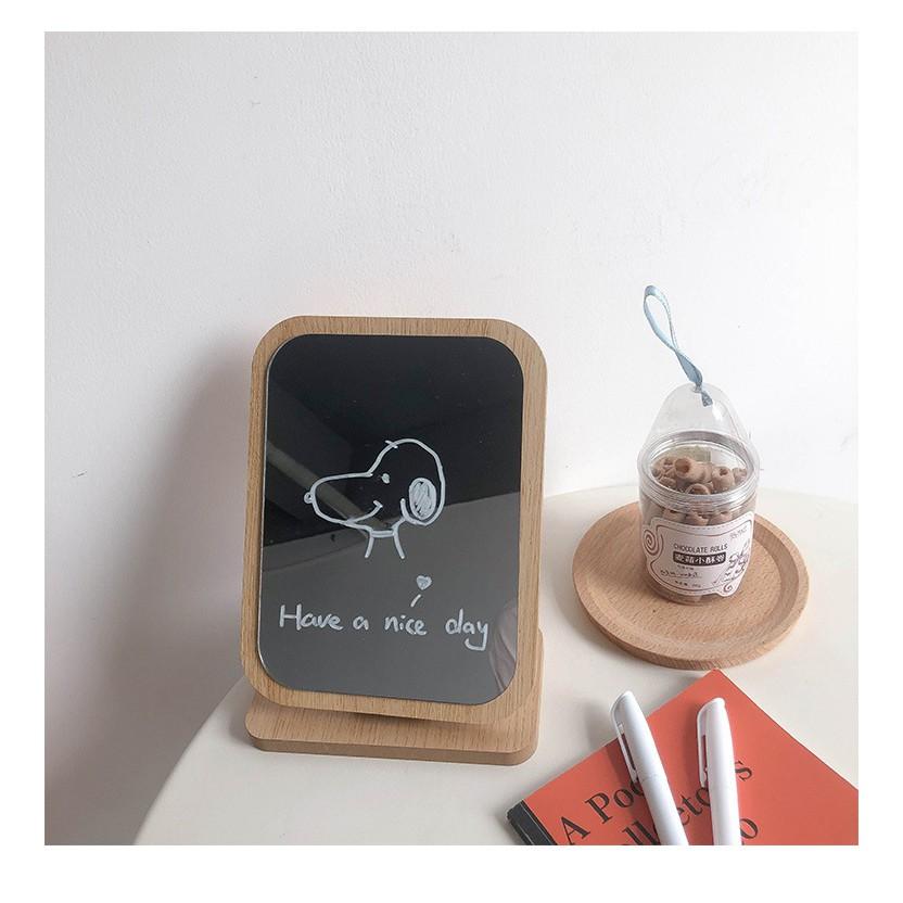 Gương Gỗ Decor Để Bàn Phong Cách Hàn Quốc Dễ Thương