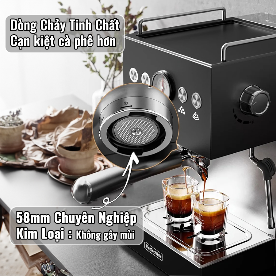 Máy Pha Cà Phê Espresso PCF05 chuyên nghiệp họng pha kim loại 58mm thương mại, tùy chỉnh cafe DIY tự động toàn diện, hàng chính hãng