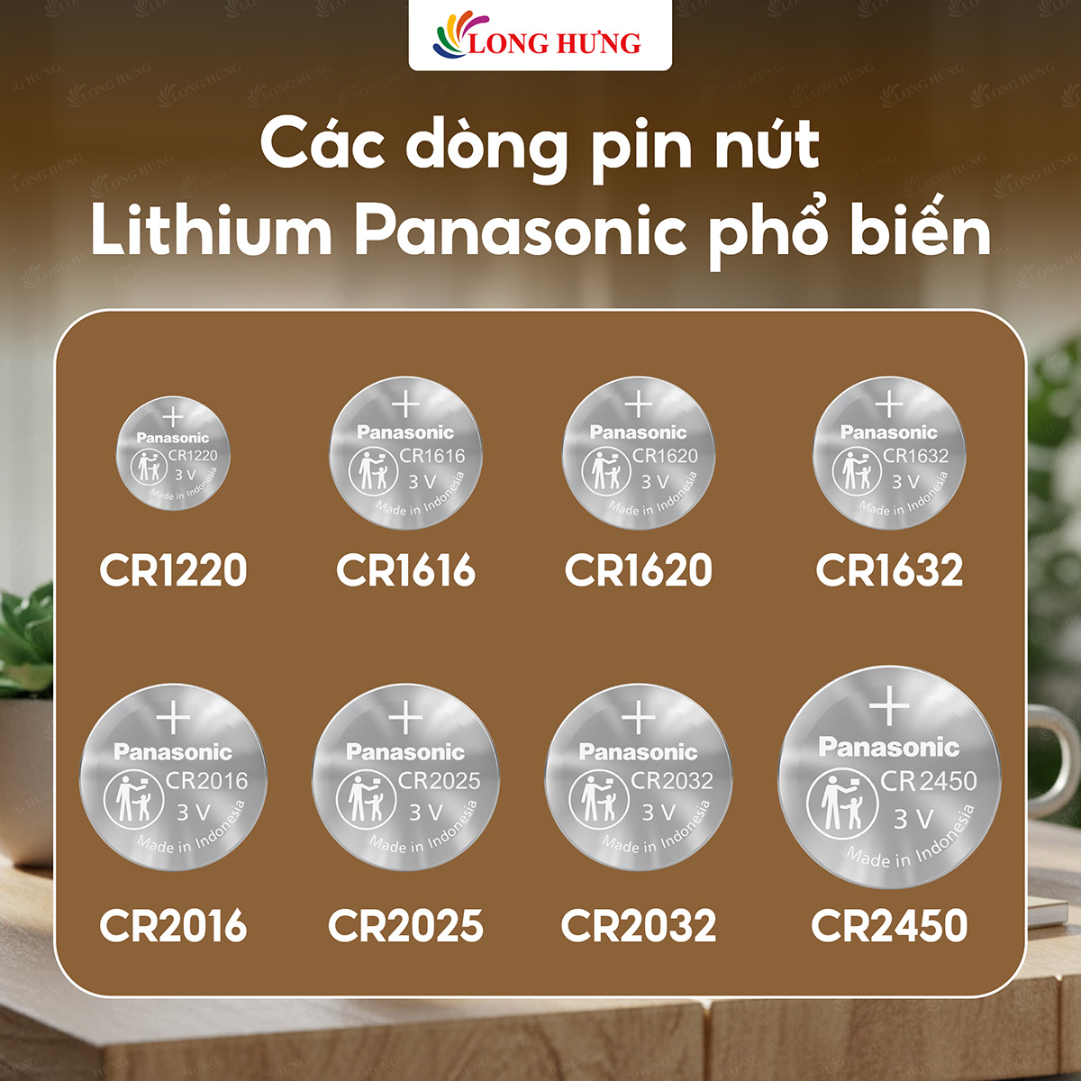 Pin nút Panasonic 3V CR-2450/5BE (1 viên/3 viên/5 viên/10 viên/50 viên) - Hàng chính hãng