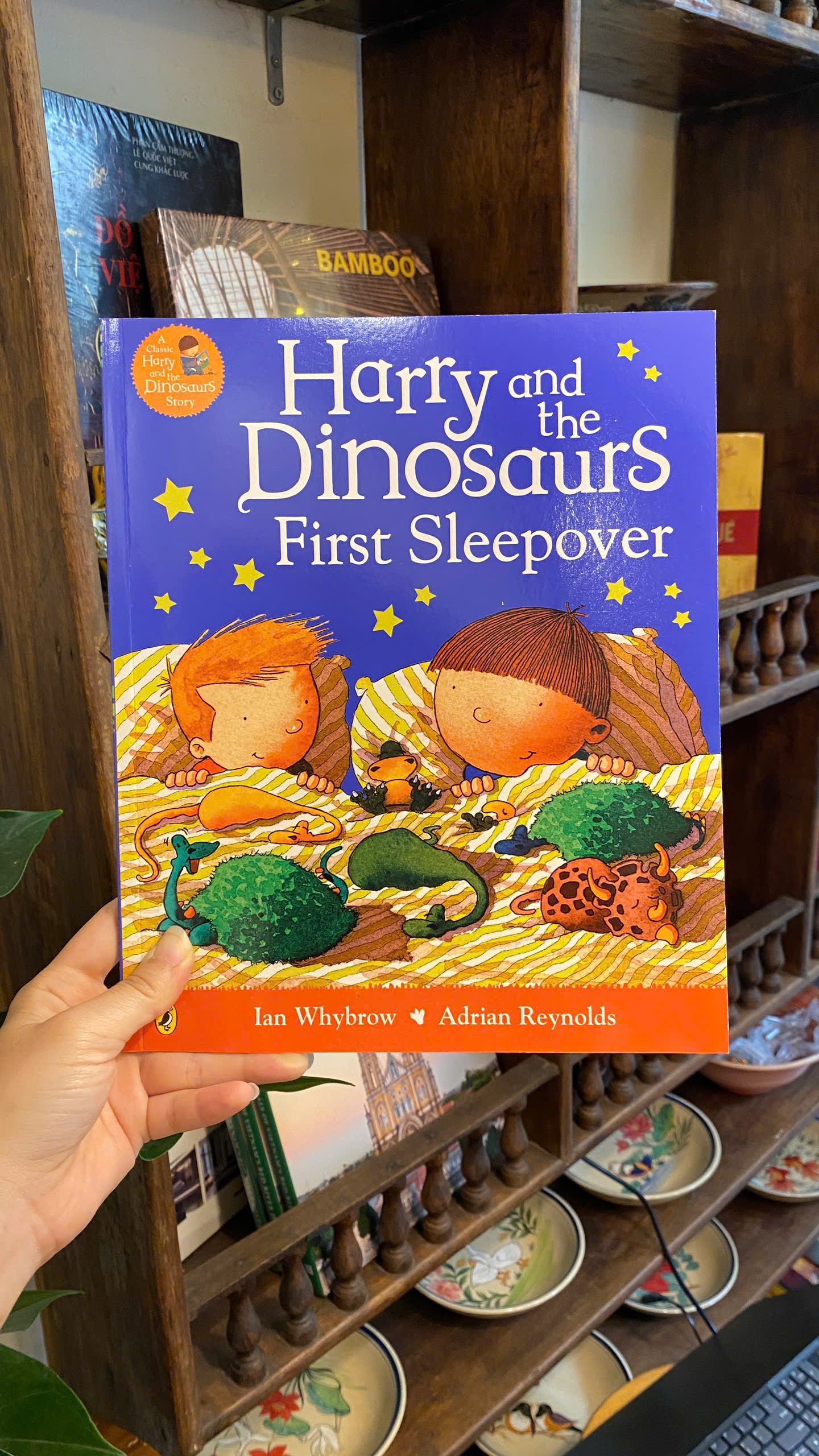 Sách - Harry and the Dinosaurs First Sleepover by Adrian Reynolds | Children's English Picture Book