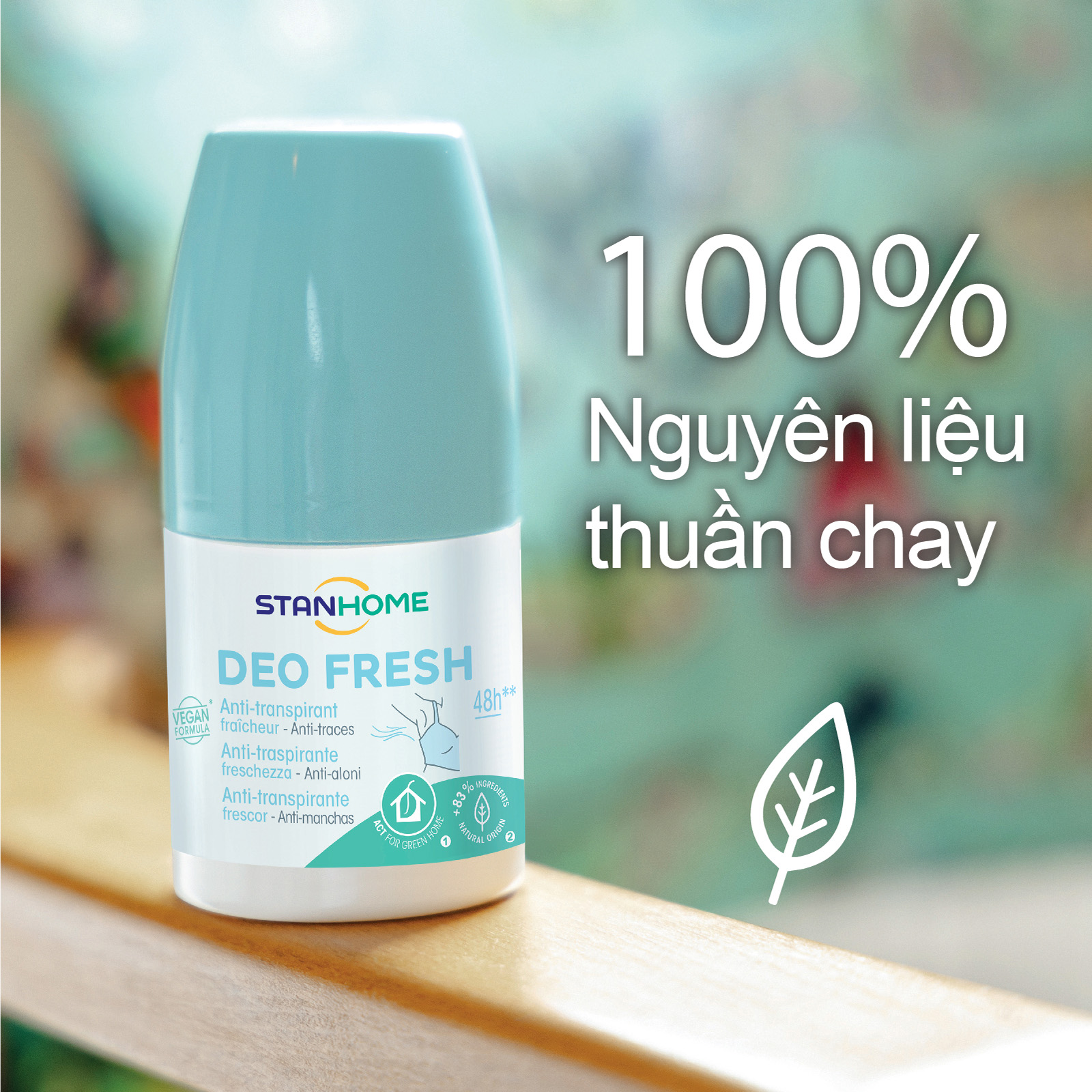 Lăn khử mùi, chống mùi không cồn hương tươi mát cho da nhạy cảm Stanhome Deo Fresh 50ml