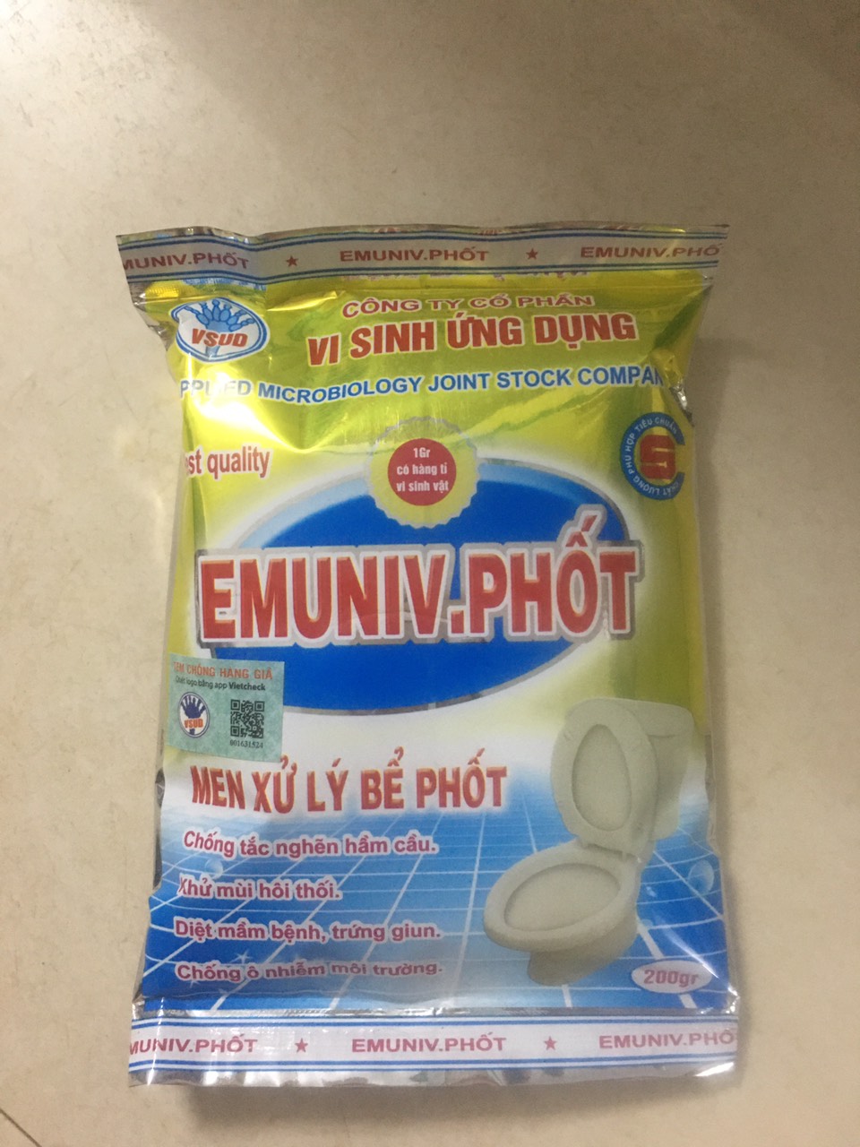 Men xử lý bể Phốt - Emuniv Phốt (gói 200 gram)