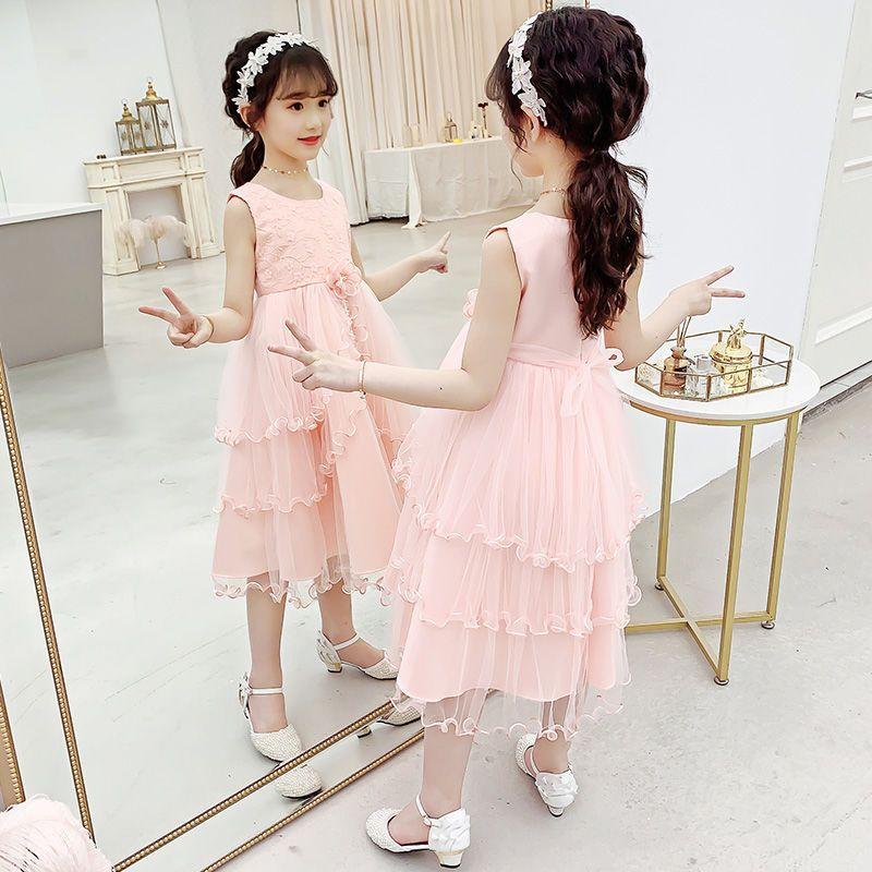 SHUANGYAN Cô gái mùa hè đầm 2023 trẻ em tây mùa hè đầm công chúa váy cô gái mùa hè đầm