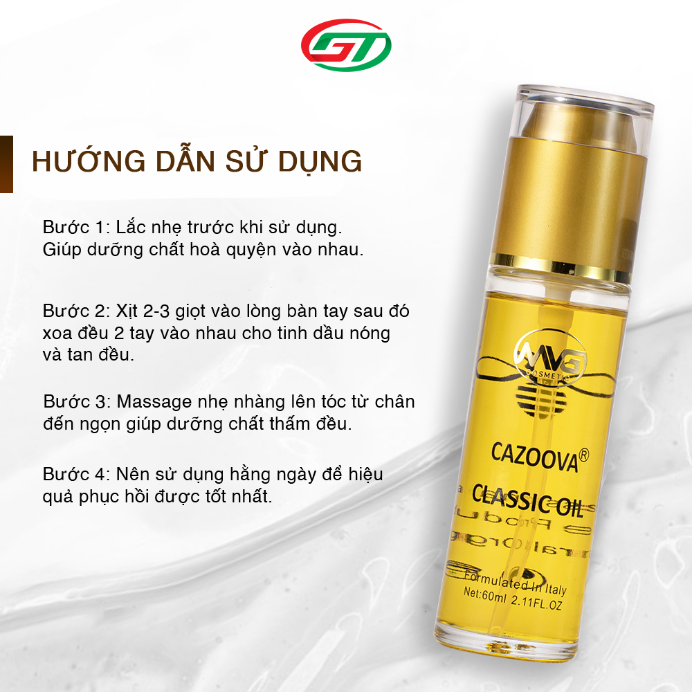 Dầu dưỡng tóc, cấp ẩm, chống oxi hoá, phục hồi hư tổn·Cazoova classic 60ml