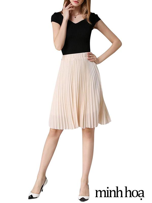 Chân Váy Nữ Navy Middle Length Skirt
