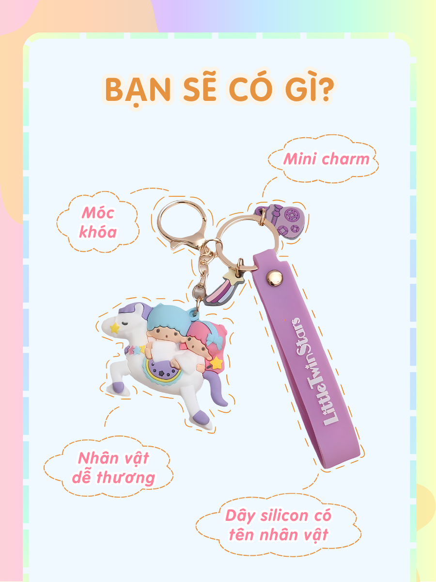 Móc khóa Dola Home nhân vật hoạt hình dễ thương, sáng tạo Minions, My Melody, Little Twin Star, Cinnainoroll