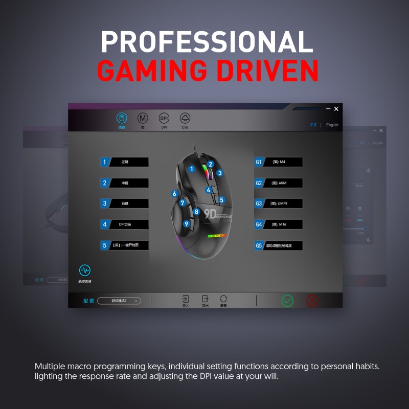 Chuột Gaming Esport Mouse M300 Led RGB 12000 DPI Macro cho máy tính laptop