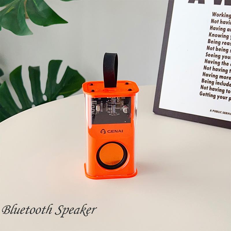2003 Loa Bluetooth mới Âm thanh nổi TWS Bluetooth 5.3 Đèn LED trong suốt chống nước Hộp âm thanh Loa di động mini Bán buôn Màu sắc: Đen