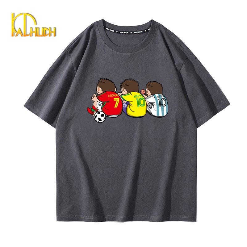 ÁO THUN NAM NỮ UNISEX TAY LỠ FORM RỘNG IN 3 CHÀNG CẦU THỦ HOT NHẤT HIỆN NAY