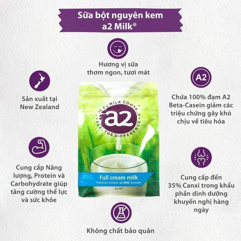 Sữa bột A2 Nguyên Kem - A2 Milk Powder Full Cream 1Kg