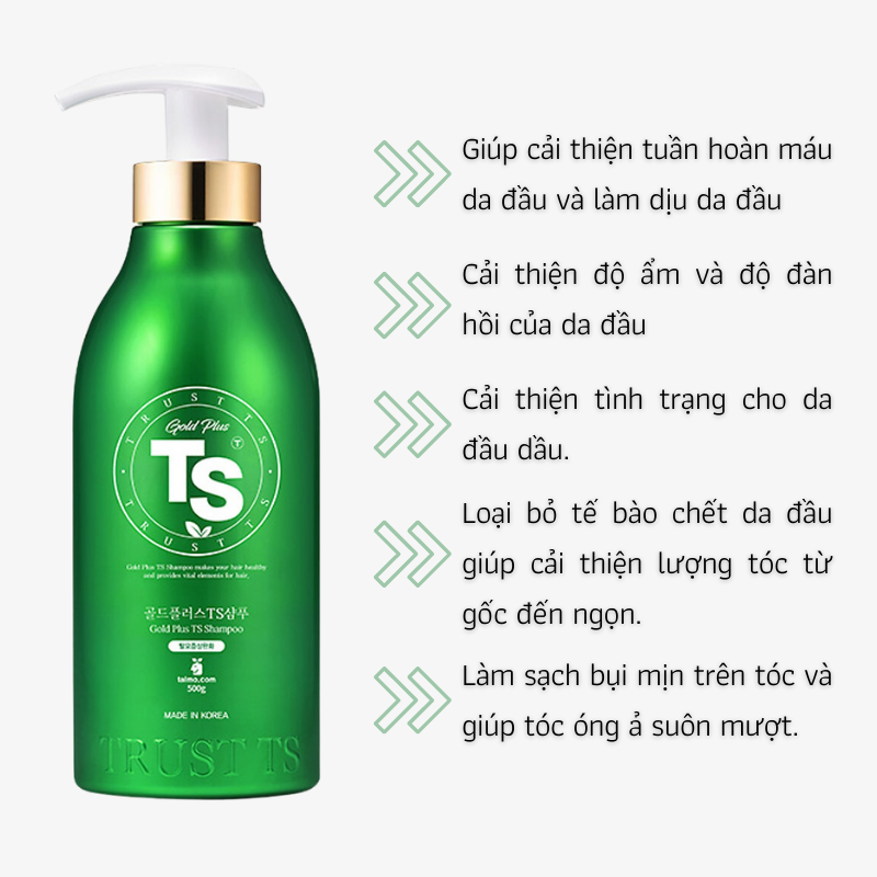 Dầu gội đầu TS Gold Plus Shampoo ngăn ngừa rụng tóc giúp tóc bóng mượt tự nhiên (500ml)