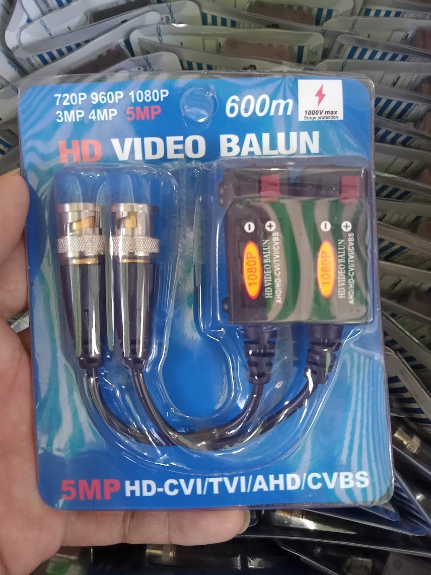 Jack tín hiệu cho camera - video balun lõi đồng chống nhiễu 5mp (15 bộ)