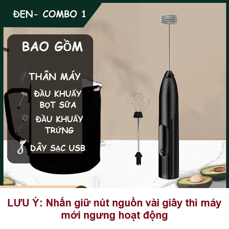 Máy đánh trứng, tạo bọt 3 trong 1 tích hợp cổng sạc USB MFB1501H