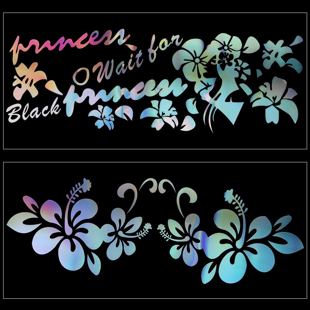 Car Body Decorative Reflective Motorcycle Car Door Window Sticker Universal Random Sent Car Styling Exterior Accessories Laser Flower Stickers
